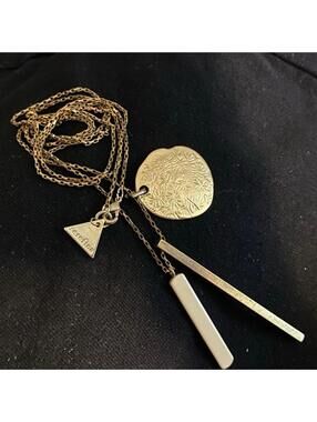 Serafina Gold Tone Pendant Necklace 15.5" Long